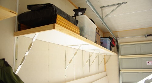 DIY Overhead Garage Storage Shelves