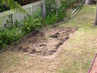 Dead Grass - The Reason? A Concrete Pad!