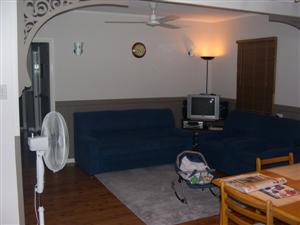 The new layout of the living room.