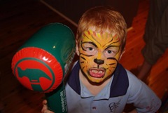 Tiger Caleb with a Bunnings Hammer