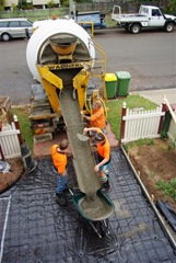 Pouring the Concrete for the Driveway