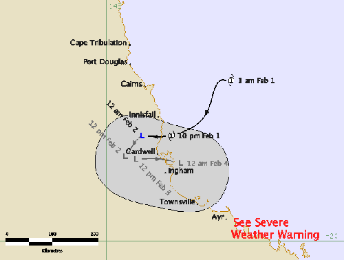 Ex-Tropical Cylcone Ellie North of Townsville