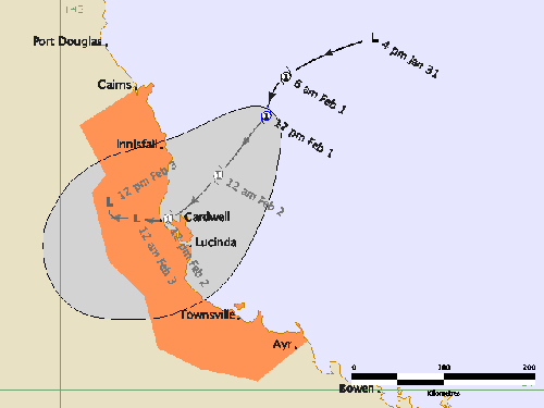 Tropical Cylcone Ellie North of Townsville