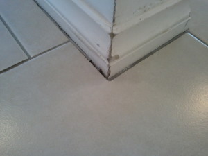 Cracking in the Grout between the tile and baseboard trim